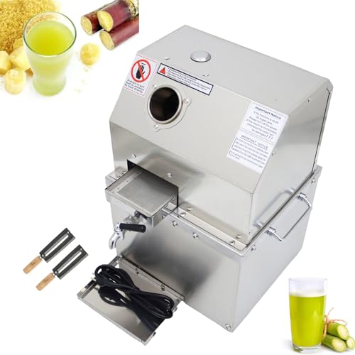 Image of INTBUYING 110V Electric Sugarcane Juicer 800W Sugar Cane Juice Press Machine with Three 304 Stainless Steel Rollers, 2.4" Large Inlet, Max 660LB/H, Vertical Sugarcane Extractor for Home/Commercial