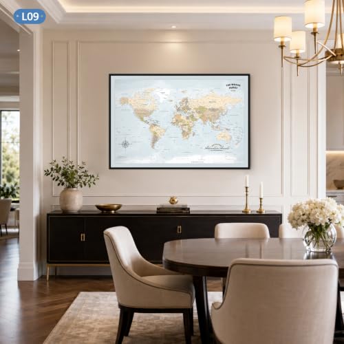Image of IPIC Personalized Blue Ocean Framed World Map Pin Board, Size 42x28 in