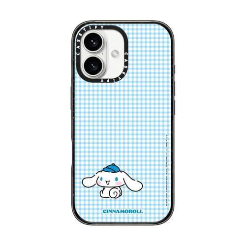 CASETiFY �C���p�N�g iPhone 16 �P�[�X [Sanrio Puppy Pals Co-lab/MagSafe�Ή�/���^ �y��/�ϏՌ�] - Cinnamoroll with you Custom Case - Checkered - Chi