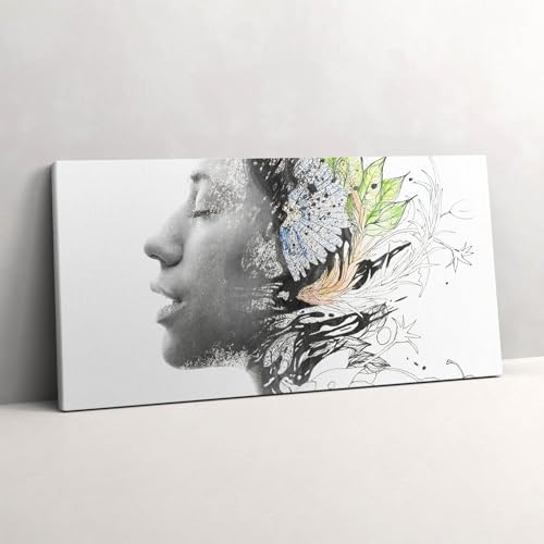 Tableau d'art abstraction de la tête de femme Wallfluent sur toile