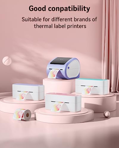 Image of Phomemo Genuine 2 inch Gradient Circle Thermal Labels, 2x2 Self-Adhesive Round Sticker Label, Circular Direct Labels Compatible with Phomemo Shipping Label Printer, 750 Labels /Roll,Commercial Grade