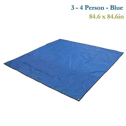 Weanas Waterproof Camping Tarp Shelter, Mutifunctional Tent Tarp Footprints Canopy Cover for Picnic, Hiking (Blue 7x7 ft)