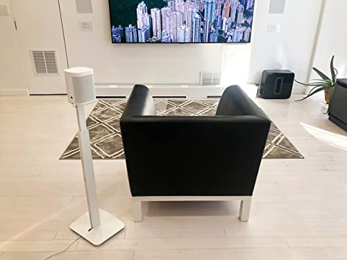 Ynvision.design Height Adjustable Floor Stands Compatible With Sonos One, One Sl, Play:1 | 2 Pack | (White) #TOP5