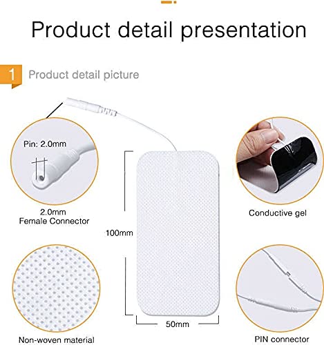 Image of AGAM Digital Therapy Machine Electrodes (Rectangle Shape) - Strong Adhesive Gel, Universal Replacement Pads for Muscle Pain Relief, Reusable TENS Unit Electrode Pads (Pack-12)