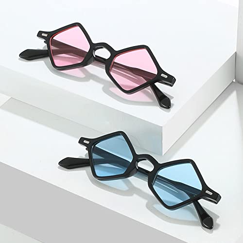 Lunettes de soleil de forme petit polygone avec rivets rétro - 6