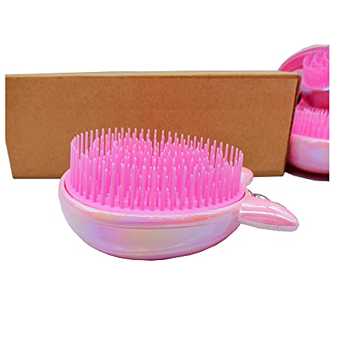 Artkingdome Cute Unicorn Comb Toddler Hair Brush Detangling Anti-Static Soft Massage For Girls Curly Straight Wet Dry Hair Brushes Hair Combs Gift 1Piece Pink #TOP2