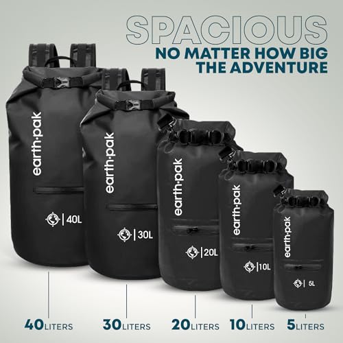 Image of Earth Pak Waterproof Dry Bag with Zippered Pocket - Waterproof Dry Bag Backpack Keeps Gear Dry