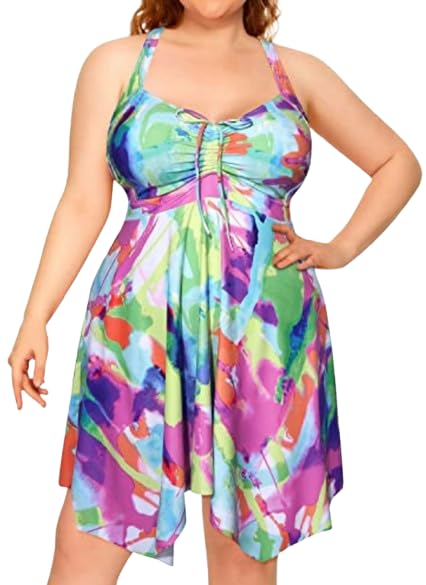 Plus Size Open Back Criss Cross Swimsuit - XL - 8XL