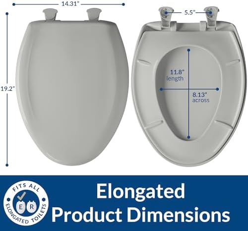 Bemis 1200SLOWT 047 Slow Close Sta-Tite Elongated Closed Front Toilet Seat, Black - 3