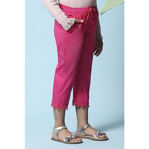 Image of BIBA Girls Regular Mid Rise Cotton Blend Capris