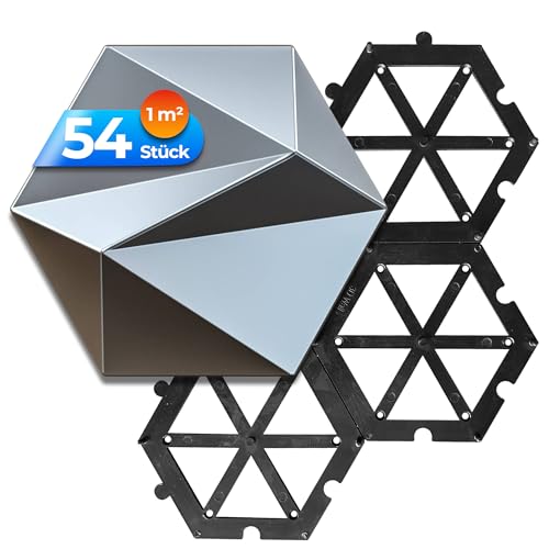 AS Country Stone® 3D Wandpaneele | 54 Stück - 1m² | Luxus Wandverkleidung für Innen & Außen | Elegante 3D Optik für stilvolle Wand Deko | Kratzfest, wasserbeständig & langlebig | Paneele Wand