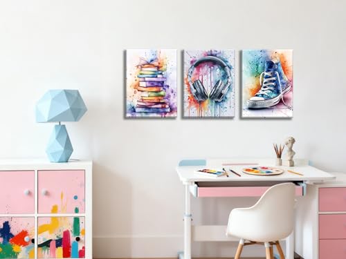 Image of Frimeeme Framed Teen Girls Bedroom Wall Art, Set of 3, 12 x 16 inch