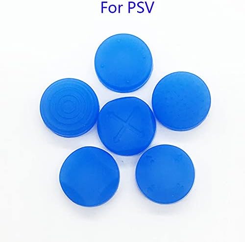 YANHAO [Video Game Parts] 10Set Silicone Grip Analog Joystick Cap Cover for Sony PS Vita PSV Console 1000 2000 Buttons [Replace] (Color : Blue)