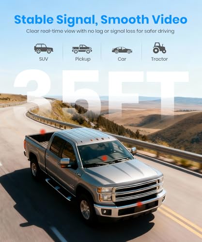 Image of AUTO-VOX Wireless Backup Camera:1080P HD Dual-Channel Monitor, Easy Installation,Stable Digital Transmission Signal,IP69K Waterproof Night Vision Back Up Camera for Truck,SUV,Car,Vans