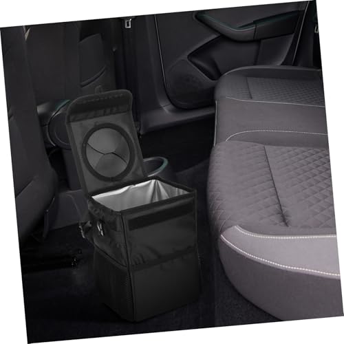 Poubelle de voiture textile noir usage automobile rangement siège - 4