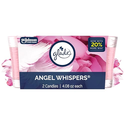 Glade 1-Wick Scented Candle Jar, Angel Whispers, Air Freshener Infused with Essential Oils, 4.08 Oz,...