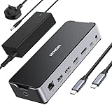 USB C Docking Station 3 Monitors, Triple Display Laptop Dock with 150W DC Power Supply, Dual Monitor 2 HDMI DisplayPort 4K@144Hz, 10Gbps USB C 3.1, USB A 2.0/3.0, Ethernet, SD/TF, Audio for Dell HP