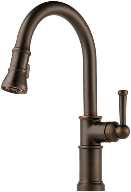 Delta, 63025LF-RB, Artesso 1.8 GPM Single Hole Pull Down Kitchen Faucet with MagneDock, Venetian Bronze