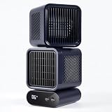 Portable Dual Head Oscillating Desk Fan， 350° Wide Airflow, With handle