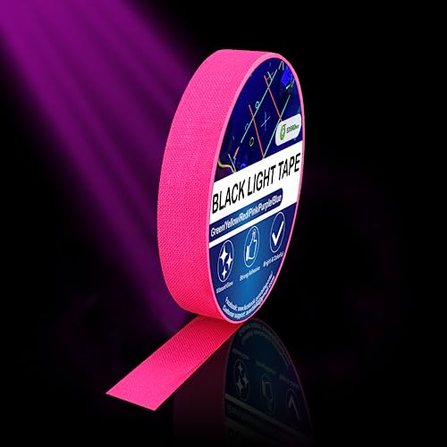 Image of EDSRDRUS Heavy Duty Black Light Tape 6 Fluorescent UV Colors Neon Gaffer Cloth Tape Glow in The Dark 1 /2, 1, 2 inch Width Total 98ft Strength and Super Bright for Glow Party Stage, Pub Supplies