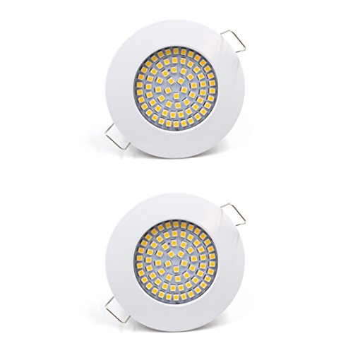 LED Einbauleuchte flache Einbauspots Einbaustrahler Einbauleuchten 3,5W | 230V | 3.000K | Weiß | Lochkreis: 58mm Cover