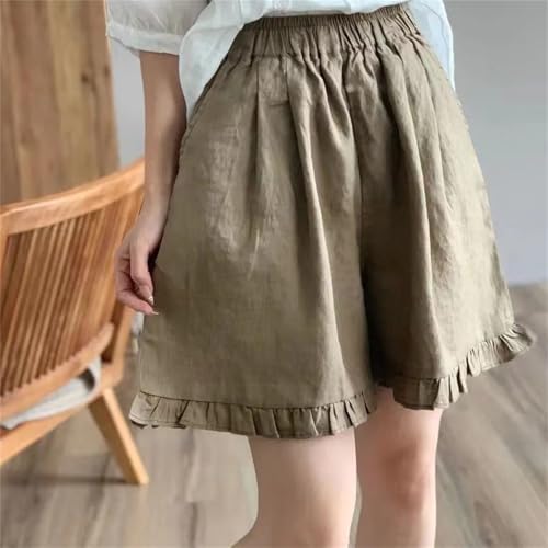 Womens Shorts Plus Size Athletic with Pockets High Waisted Straight Leg Summer Workout Ruffle Hem Comfy Baggy Pants2