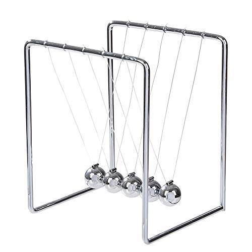ArtCreativity Newton’s Cradle - Stainless Steel Office Desk Decoration Metal Desk Toy with Reflective Finish - Fun Educational Science Learning Aid - Best Gift for Kids and Adults