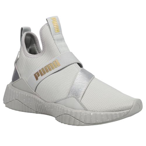 PUMA Womens Defy Metallic Slip On Training Sneakers Shoes - Grey - Size 5.5 M