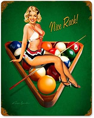 Vintage Style Metal Tin Sign 8x12inch Pinup Girl Nice Rack Wall Decoration Poster Home Bar Restaurant Garage Cafe Art Gift Metal Sign
