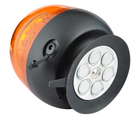 LEDWORK GYROPHARE LED MAGNÉTIQUE SANS FIL SUR BATTERIE RECHARGEABLE, témoin de charge, fixation magnétique et ventouse IP56