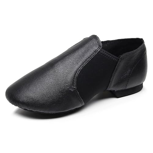 Genérico Zapatos Femeninos de Cuero Liso para Baile Interior con y Puntera Cerrada (Black, 37)