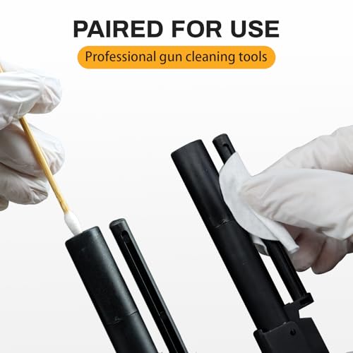 Gun Cleaning Supplies, 600PCS Round Gun Cleaning Patches and 200PCS Gun Cleaning Swabs, 6\'\' Double Ended Long Cotton Swabs Lint Free, 2\'\' Highly Absorbent Gun Cleaning Cloth for Precision Gun Cleaning