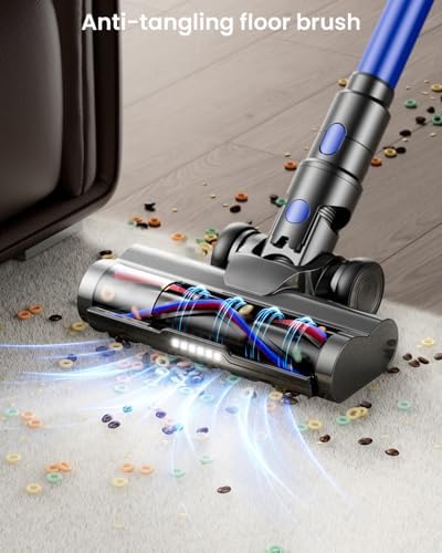 Cordless Vacuum Cleaner, 650W 55KPA 70Mins Stick Vacuum with Touch Screen, Anti-Tangle, Self-Standing Vacuum Cleaners, Rechargeable, Wireless Vacuum for Pet Hair, Hard Floors, Carpet — view 2