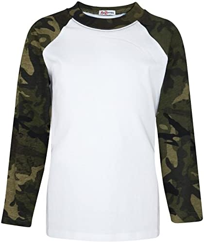 Kids Unisex Camo Green T Shirt Plain 