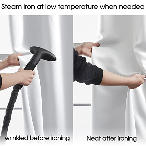 Rutterllow 100% Blackout Curtains 2 Panels - Completely Blackout Window Drapes Thermal Insulate Double Layer With Black Liner For Kitchen, Grommet Top (42 By 63 Inches, Pure White) #TOP4