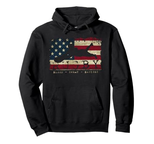 USA Flag Colors Rugby Blood Sweat Bruises - Player - Hoodie Pullover Hoodie