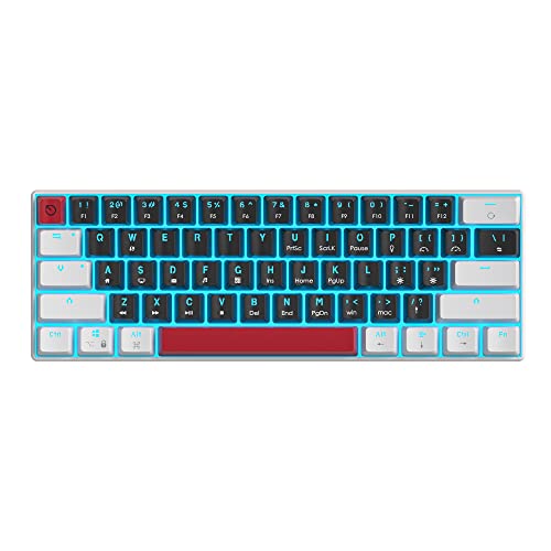 Ussixchare 60 Percent Mechanical Keyboard Mini Gaming Keyboard 60% With Red Switch Wired Type-C Cable Mini Keyboard With Led Backlight For Laptop/Pc/Mac/Ps5/Ps4/Xbox Gamer(White-Black) #TOP3