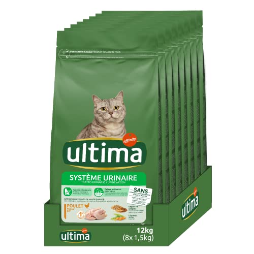 Ultima Croquettes pour Chat Protection Urinaire avec du Poulet - Pack 8 x 1,5kg