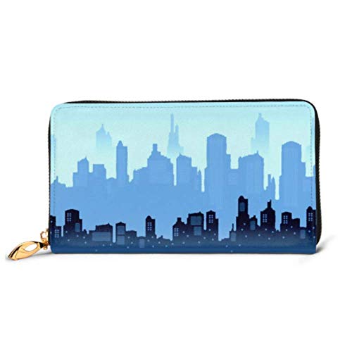 Preisvergleich Produktbild JHGFG Mode Handtasche Reißverschluss Brieftasche Stadt Nebel Wetter Wetter Telefon Clutch Geldbörse Abendkupplung Blockieren Leder Brieftasche Multi Card Organizer