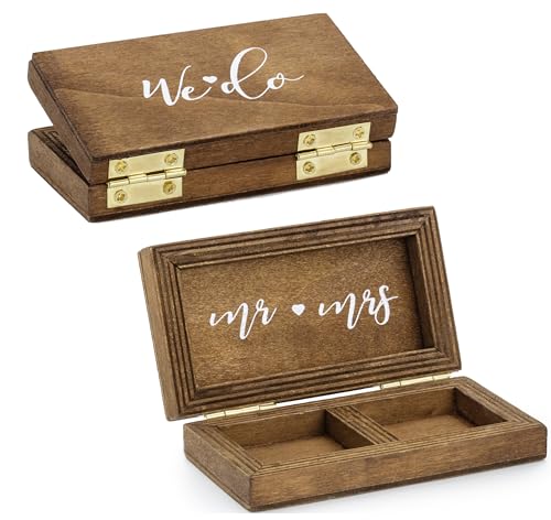 Ringbox Hochzeit Holz We do - Mr & Mrs Ringschatulle 2 Fächer 10x5 5 cm