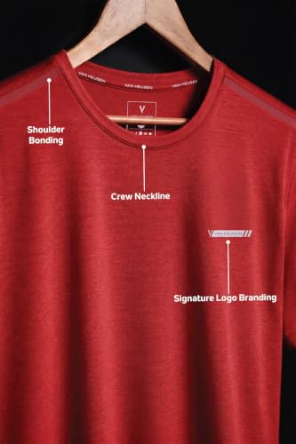 Image of Van Heusen Men's Running T-Shirt | Regular Fit | Crew Neck | Soft Breathable Mircofiber | Casual Wear | Summer Favorite | Shoulder Bonding |Sports T-Shirt | Style 61005