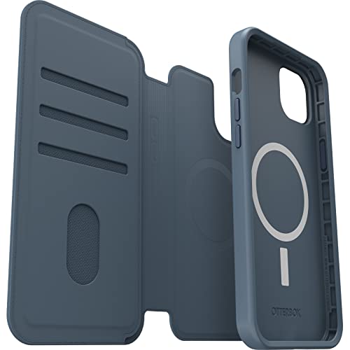 Image of OtterBox Detachable Folio Wallet (Case Sold Separately) for MagSafe - iPhone 15 Plus and iPhone 14 Plus - BLUETIFUL (Blue)