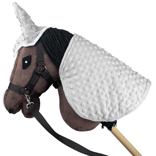 SKIPPI Manta y Orejeras para Hobby Horse – Gris, Caballo Hobby Horse Accesorios