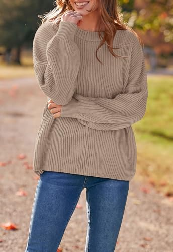 Image of PRETTYGARDEN Womens Sweaters Spring 2026 Oversized Chunky Knitted Pullover Sweater Casual Long Sleeve Crewneck Cute Sweaters