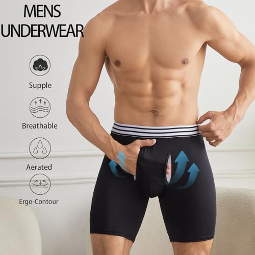 Men's Boxer Briefs - Moisture Wicking & No Ride Up, Ultra Soft Breathable Underwear for Men, Athletic, Everyday Wear2