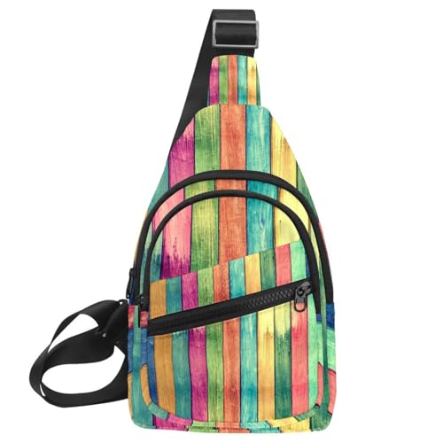 Sac à dos à bandoulière fermeture éclair, sac à bandoulière en bois coloré homme femme