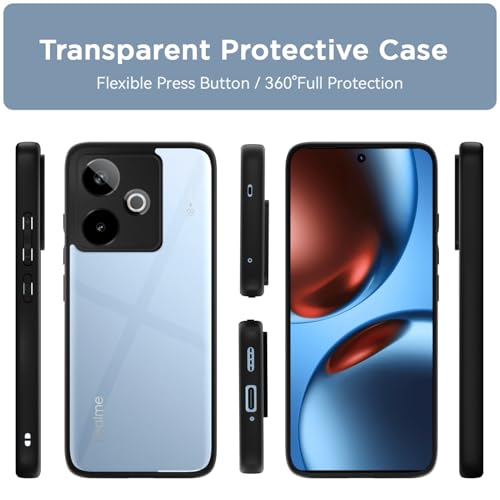 Image of Outlouders Back Cover for Realme GT 7 5G / GT 7T 5G | Sleek and Durable Protection Shockproof Armor Bumper Case(Black)