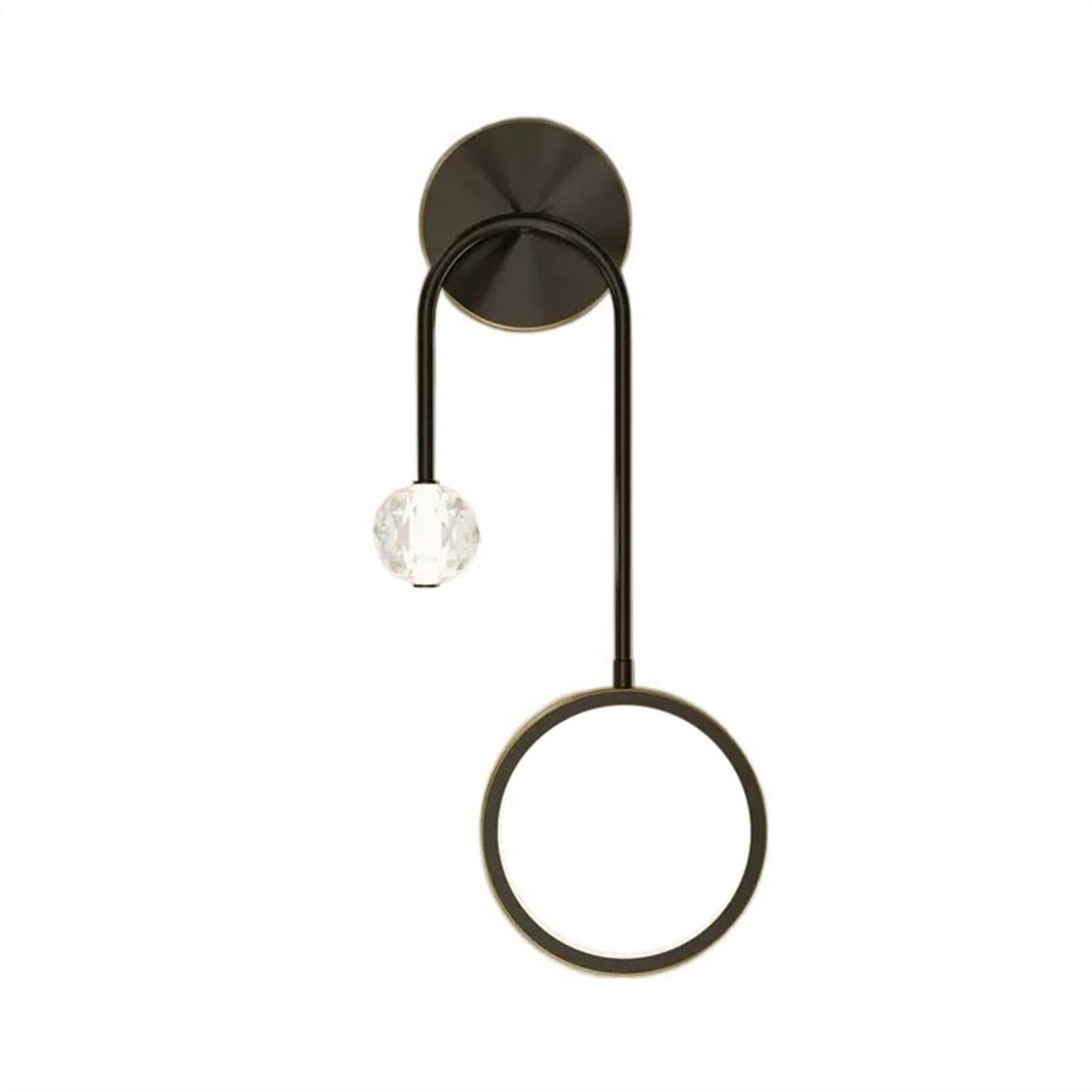 HXYSXHJUO Indoor Wall Lamp Modern Luxurious Copper Living Room Background Bedroom Bedside Lighting Sconce (Black-Right)