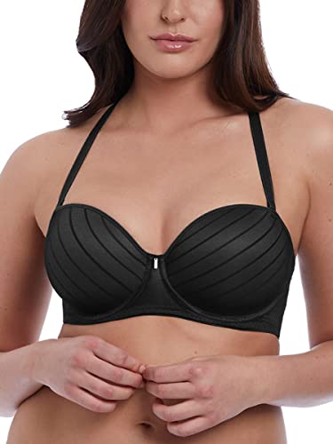 Freya Women's Cameo Multiway Convertible Plunge Strapless Underwire Bra, Black,28D #TOP1