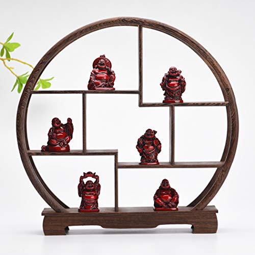 Brabud Feng Shui 2In Red Resin Laughing Buddha Statue Figurines Set Of 6 Bs001 #TOP3
